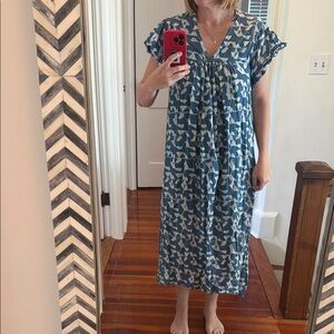 Blue Patterned Maxi Dress